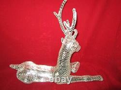 Vtg JOBI Reindeer Statue Mosaic Glass Mirror Art Deco Brazil Artist 21x17.5