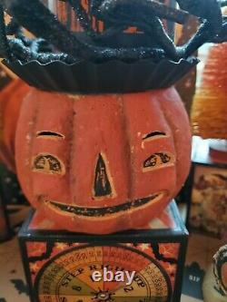 Vtg? Johanna Parker? Bethany Lowe Inspired? Halloween? Pumpkin Head Candle Holder