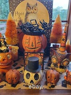 Vtg? Johanna Parker? Bethany Lowe Inspired? Halloween? Pumpkin Head Candle Holder