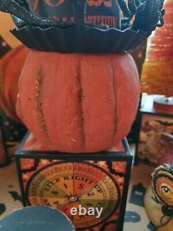 Vtg? Johanna Parker? Bethany Lowe Inspired? Halloween? Pumpkin Head Candle Holder