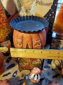 Vtg? Johanna Parker? Bethany Lowe Inspired? Halloween? Pumpkin Head Candle Holder