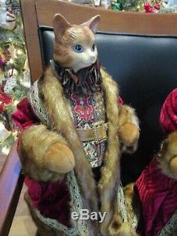 Vtg Katherine's Collection Wayne Kleski VGC Victorian Cat Dolls Royal Couple 18