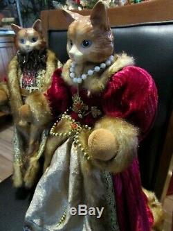 Vtg Katherine's Collection Wayne Kleski VGC Victorian Cat Dolls Royal Couple 18