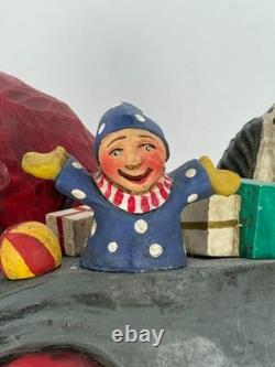 Vtg Leo Smith Large Folk Art Santa Claus Figurine Holding Tree Sack Cookies #547