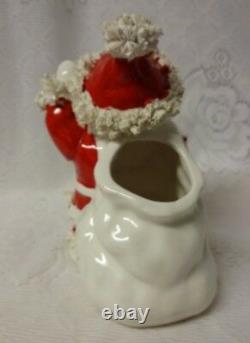 Vtg Napco Spaghetti Santa Ceramic Planter Christmas Decor 50s Cookie Jar Planter