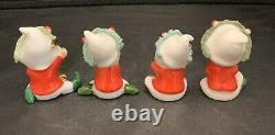 Vtg Napcoware 1960's Taiwan Christmas Elves Set/4 Figurines Excellent Condition