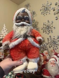 Vtg Original Rushton Black African American Santa Plush Coca Cola Coke RARE