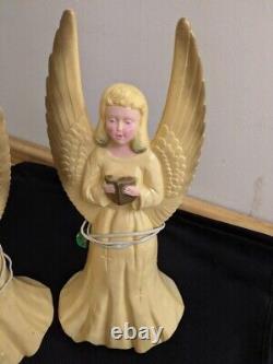 Vtg. Pair hard plastic large light up Christmas angels