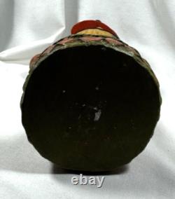 Vtg Paper Mache Lot Of 2 Halloween Black Cat Figurines Pumpkin Spider & Basket