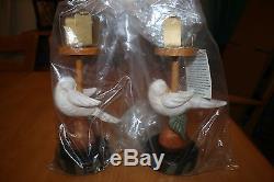Vtg RARE House of Hatten 12 Days of Christmas Turtle Dove Candle Holders NOS
