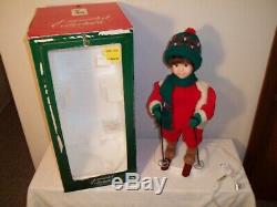 Vtg RARE SANTA'S BEST ANIMATED CHRISTMAS SNOW SKI BOY IN BOX 21 Tall Working