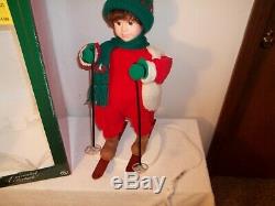 Vtg RARE SANTA'S BEST ANIMATED CHRISTMAS SNOW SKI BOY IN BOX 21 Tall Working