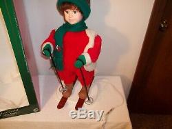 Vtg RARE SANTA'S BEST ANIMATED CHRISTMAS SNOW SKI BOY IN BOX 21 Tall Working