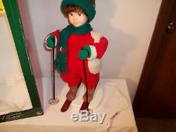 Vtg RARE SANTA'S BEST ANIMATED CHRISTMAS SNOW SKI BOY IN BOX 21 Tall Working