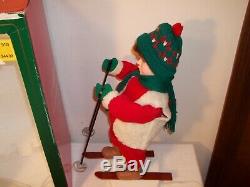 Vtg RARE SANTA'S BEST ANIMATED CHRISTMAS SNOW SKI BOY IN BOX 21 Tall Working