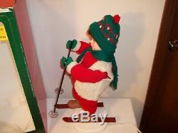 Vtg RARE SANTA'S BEST ANIMATED CHRISTMAS SNOW SKI BOY IN BOX 21 Tall Working