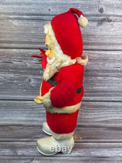 Vtg Rushton Coca-Cola Santa Claus Doll White Boots Plush Rubber Face 1950s