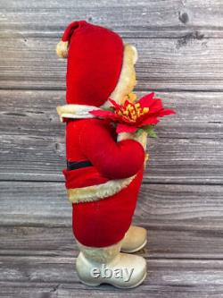 Vtg Rushton Coca-Cola Santa Claus Doll White Boots Plush Rubber Face 1950s