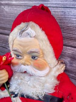 Vtg Rushton Coca-Cola Santa Claus Doll White Boots Plush Rubber Face 1950s