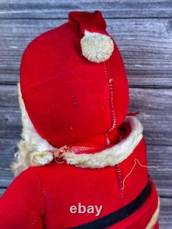 Vtg Rushton Coca-Cola Santa Claus Doll White Boots Plush Rubber Face 1950s