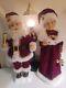 Vtg Santa & Mrs Claus Light Post Animated Triple Cord Very Clean! 20 Tall