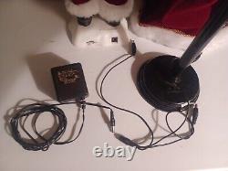 Vtg Santa & Mrs Claus Light Post Animated Triple Cord VERY CLEAN! 20 Tall