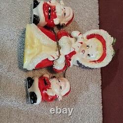 Vtg TILSO Japan Christmas Angel Spaghetti Trim with 2 Small Chained Santa Babies