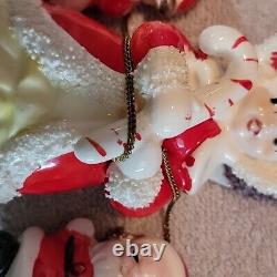 Vtg TILSO Japan Christmas Angel Spaghetti Trim with 2 Small Chained Santa Babies