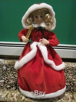 Vtg Telco Motion-ette Lighted Animated Christmas Victorian Caroler Doll Box 1995