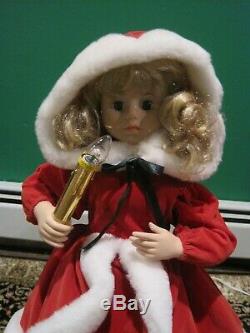 Vtg Telco Motion-ette Lighted Animated Christmas Victorian Caroler Doll Box 1995