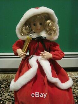 Vtg Telco Motion-ette Lighted Animated Christmas Victorian Caroler Doll Box 1995