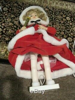 Vtg Telco Motion-ette Lighted Animated Christmas Victorian Caroler Doll Box 1995