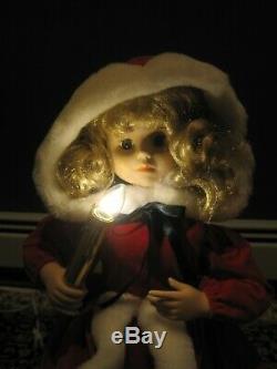 Vtg Telco Motion-ette Lighted Animated Christmas Victorian Caroler Doll Box 1995