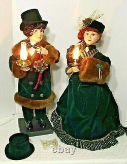 Vtg Traditions Animated 26 Victorian Couple Holiday Carolers FREE SHIPPING