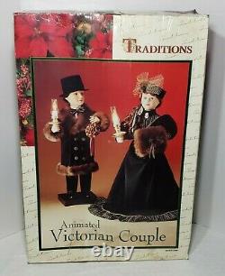 Vtg Traditions Animated 26 Victorian Couple Holiday Carolers FREE SHIPPING