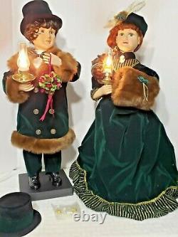 Vtg Traditions Animated 26 Victorian Couple Holiday Carolers FREE SHIPPING