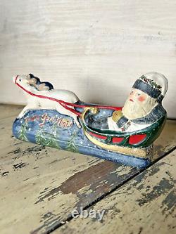 Walnut Ridge Folk Art Collectible Santa Sleigh To All A Good Night FREE SHIP