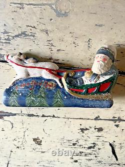 Walnut Ridge Folk Art Collectible Santa Sleigh To All A Good Night FREE SHIP