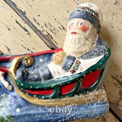 Walnut Ridge Folk Art Collectible Santa Sleigh To All A Good Night FREE SHIP