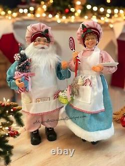 Windy Hill Collection Set 2 Baking Santa & Mrs. Claus Christmas Kitchen Pastel