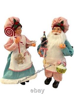 Windy Hill Collection Set 2 Baking Santa & Mrs. Claus Christmas Kitchen Pastel