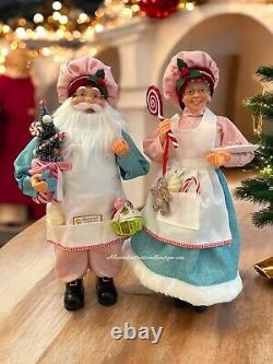 Windy Hill Collection Set 2 Baking Santa & Mrs. Claus Christmas Kitchen Pastel