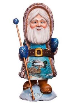 Wooden Santa Claus figurine 11, handmade home Christmas decor, Christmas gift