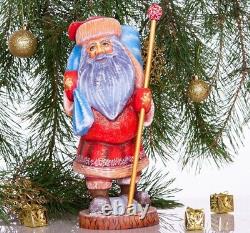 Wooden Santa Claus figurine 13, handmade home Christmas decor, Christmas gift