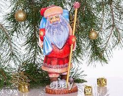 Wooden Santa Claus figurine 13, handmade home Christmas decor, Christmas gift