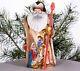 Wooden Santa Figurine 9 Nativity Scene Russian Santa Ded Moroz, Made In Ukraine