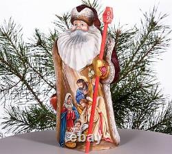 Wooden Santa Figurine 9 Nativity scene Russian Santa Ded Moroz, MADE IN UKRAINE