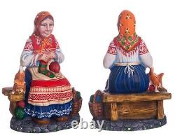 Wooden carved Russian Christmas decoration figurine 8, hand painted