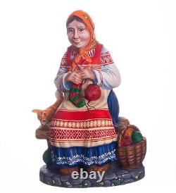 Wooden carved Russian Christmas decoration figurine 8, hand painted