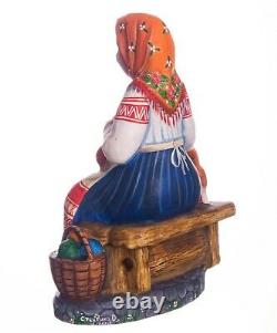 Wooden carved Russian Christmas decoration figurine 8, hand painted